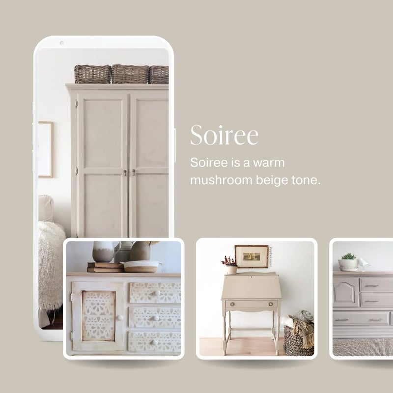 Country Chic Paint طلاء الطباشير الشامل بأسلوب ريفي للأثاث والخزائن وديكور المنزل، صديق للبيئة، لمسة نهائية غير لامعة، مع برايمر وطبقة علوية مدمجة للخشب والمعادن - سوارية (بيج توبي) - 4 أوقية (118 مل) - Image 3